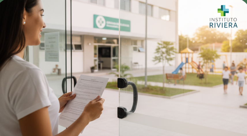 Médico especialista analisando exames em um ambiente moderno